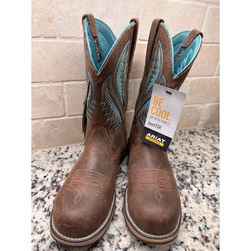 Ariat Women's Anthem VentTek‎ Composite Toe Turquoise Work Boot 6.5B NWT Western